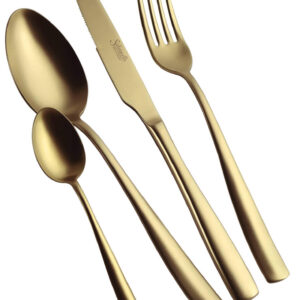Salvinelli Time oro Ice, set 6 cucchiaio caffè in acciaio 18/10, trattamento pvd