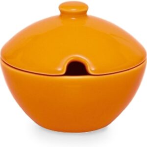 Excelsa Trendy, zuccheriera - formaggera in ceramica arancione