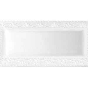 Fade Xmas White Natale, vassoio rettangolare cm 34x16, fine porcellana