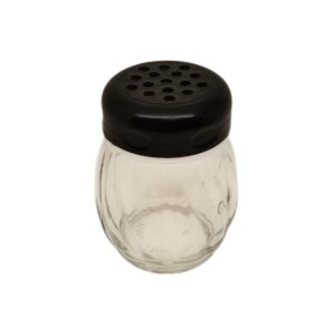 Tablecraft spargispezie in vetro con coperchio nero