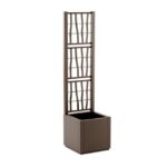Stefanplast Ethica, fioriera rettangolare 36 cm con spalliera, tortora