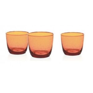 Master alice set 3 bicchieri acqua arancione, in vetro