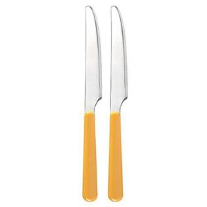 Excelsa, set 2 coltelli tavola giallo, in acciaio inox nickel free