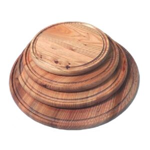 Panetta tagliere rotondo cm 30 in legno di olmo con scanalatura legno
