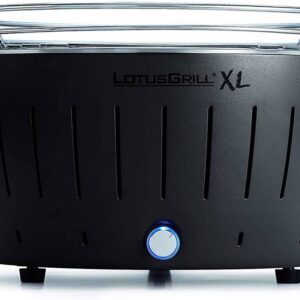 Lotus grill xl, barbecue grill antracite da esterno, con batterie e cavo usb