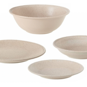 Tognana roq, servizio 19 pezzi beige marmoreo in fine porcellana
