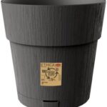 Stefanplast vaso fioriera ethica ø 30 grafite, con riserva d'acqua
