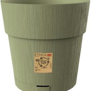 Stefanplast vaso fioriera ethica ø 30 verde oliva, con riserva d'acqua