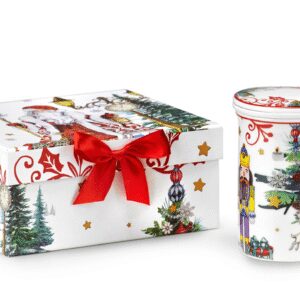 Fade xmas dream mug Natale, con filtro e coperchio, ml 360 in fine porcellana, cm 18x16x8