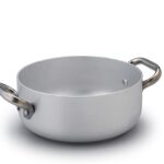 Pentole Agnelli casseruola bassa ø 20 professionale, in alluminio puro adatto ad induzione, 2 manici inox