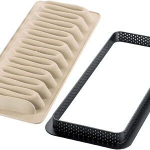 Silikomart vague kit stampi in silicone 26.5 x 10,5 x 2 + supporto plastica qualità professionale