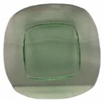 Pami piatto portata cm 31x31, in vetro quadrato effetto righe verde chiaro