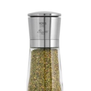 Bisetti La Spezia, macina erbe aromatiche, vetro e acciaio 14,5 cm