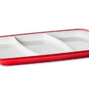 Omada antipastiera square rosso, lunghezza 28 cm, 3 scomparti