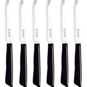 Bonomi tavola, set 6 coltelli nero metà seghetto