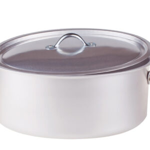 Pentole agnelli, casseruola ovale con coperchio ø 30 professionale in alluminio puro, 2 manici inox