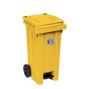 Stefanplast pattumiera giallo segnale con pedale,120 litri