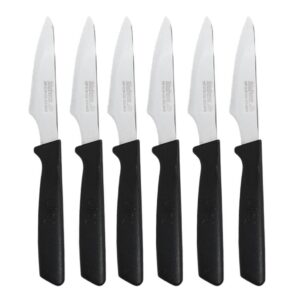Marietti Ciro, set 6 coltelli pizza, seghetto cm 8.5 manico nero