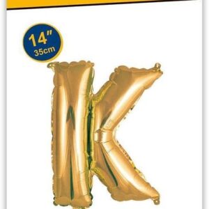 Rocca fun factory, palloncino lettera K oro minishipe 14 - 35 cm 1 pz