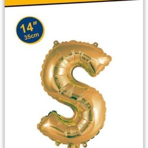 Rocca fun factory, palloncino lettera S oro minishipe 14 - 35 cm 1 pz