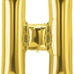Rocca fun factory, palloncino lettera H oro mega 40 - 101 cm 1 pz