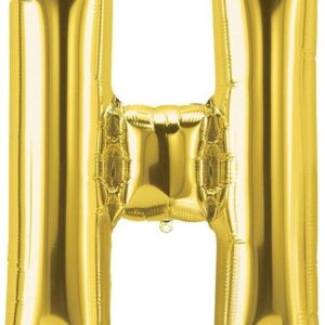 Rocca fun factory, palloncino lettera H oro mega 40 - 101 cm 1 pz