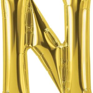 Rocca fun factory, palloncino lettera N oro mega 40 - 101 cm 1 pz