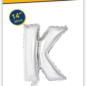 Rocca fun factory, palloncino lettera K argento minishipe 14 - 35 cm 1 pz