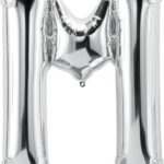 Rocca fun factory, palloncino lettera M argento mega 40 - 101 cm 1 pz