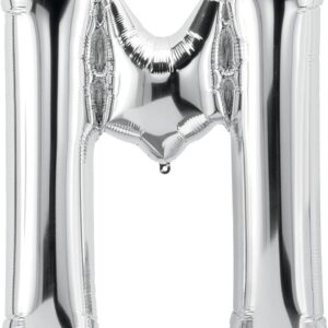 Rocca fun factory, palloncino lettera M argento mega 40 - 101 cm 1 pz