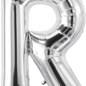Rocca fun factory, palloncino lettera R argento mega 40 - 101 cm 1 pz