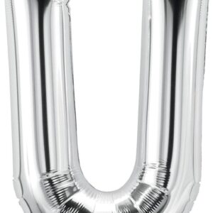 Rocca fun factory, palloncino lettera U argento mega 40 - 101 cm 1 pz