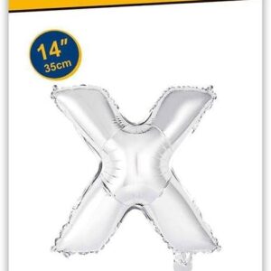 Rocca fun factory, palloncino lettera X argento minishipe 14 - 35 cm 1 pz