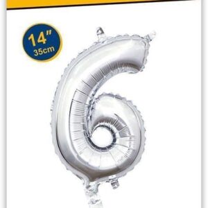 Rocca fun factory, palloncino numero 6 argento minishipe 14 - 35 cm 1 pz