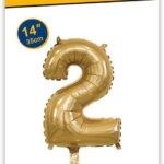 Rocca fun factory, palloncino numero 2 oro minishipe 14 - 35 cm 1 pz