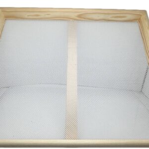 Panetta secca alimenti, pasta a cassetta, cm 60x50x6 in legno di faggio con rete per alimenti