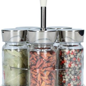 Giannini glossy, set 5 barattoli portaspezie con base bianca