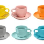 Fade carioca Rainbow, set 6 tazze caffè in fine porcellana, qualità extra