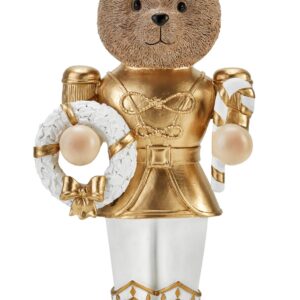 Fade xmas carousel Natale, teddy oro cm 40 con ghirlanda