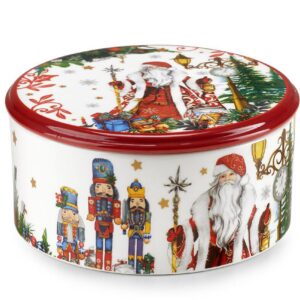 Fade xmas dream Natale, scatola con coperchio cm 21x10 porcellana