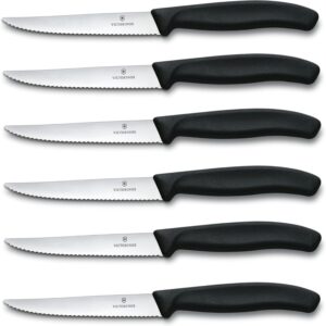 Victorinox set 6 coltello bistecca, lama dentata cm 11