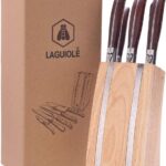 Laguiole, set 5 coltelli con ceppo legno