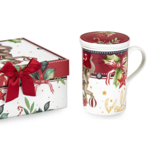Fade Danica, mug Natale con filtro e coperchio cm 18 x 16,5 h 8 in fine porcellana