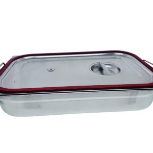 Thermohauser, bacinella gastronorm 1/1 h 100 in acciaio inox, con coperchio a tenuta ermetica, qualità professionale