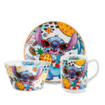 Disney Stitch, set piatto dessert + mug + bowl bianco