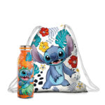 Disney Stitch, set bottiglia termica + sacca arancio