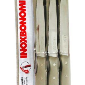 Bonomi Luxury, set 6 coltelli, manico chiodato tortora