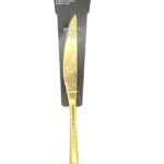 Abert Bean gold, Set 2 pz coltelli tavola in PVD oro lucido, acciaio inox 18/c