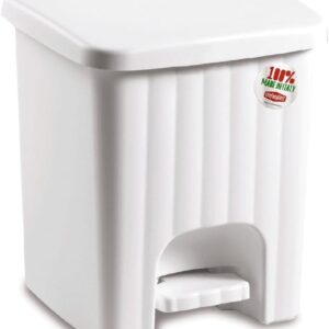 Stefanplast Pedalina bianca, pattumiera da bagno 4.5 lt con secchio estraibile