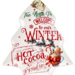 Fade Chocolate, vassoio albero cm 30x28 Natalizio, in fine porcellana decorata